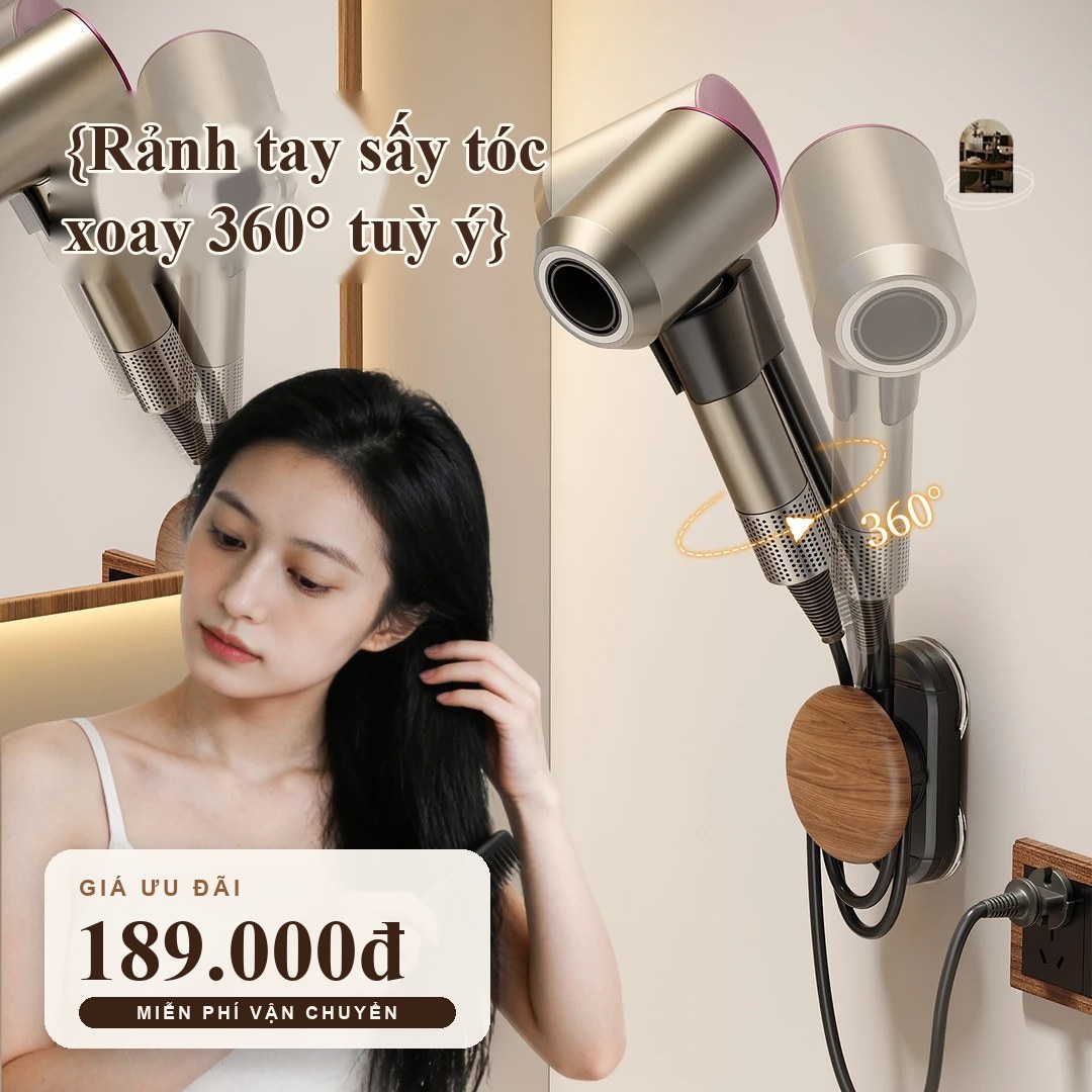 Giá treo máy sấy tóc hút tường — rảnh tay khi sấy