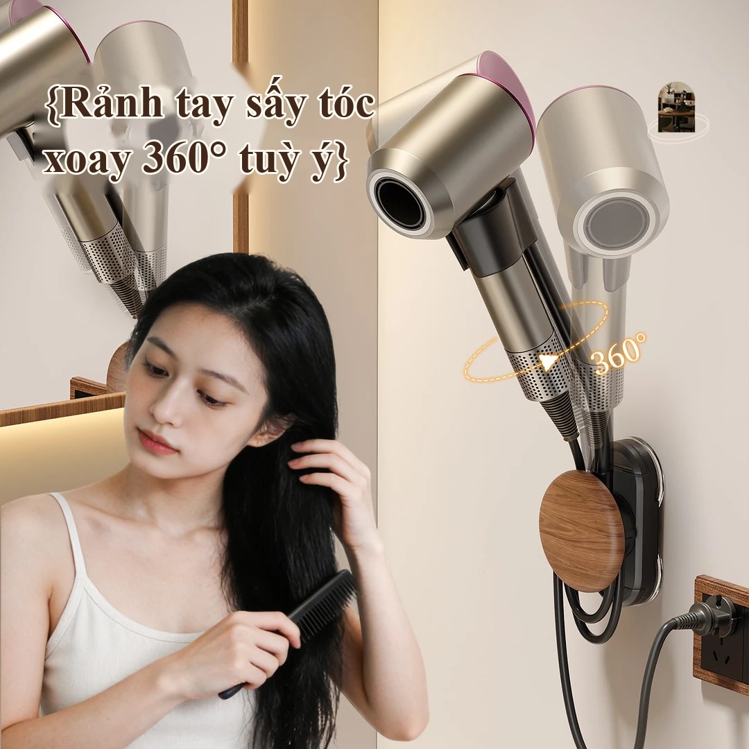 Rảnh tay sấy tóc, xoay 360 độ